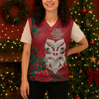 Maori Wheku Meri Kirihimete Personalised Christmas Knitted V-Neck Vest All Red Indigenous Maori Motif - Aussie Hoodie