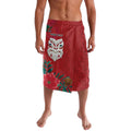 Maori Wheku Meri Kirihimete Personalised Lavalava All Red Indigenous Maori Motif - Aussie Hoodie