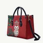 Maori Wheku Meri Kirihimete Personalised Leather Bag All Red Indigenous Maori Motif - Aussie Hoodie