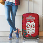 Maori Wheku Meri Kirihimete Personalised Luggage Cover All Red Indigenous Maori Motif - Aussie Hoodie