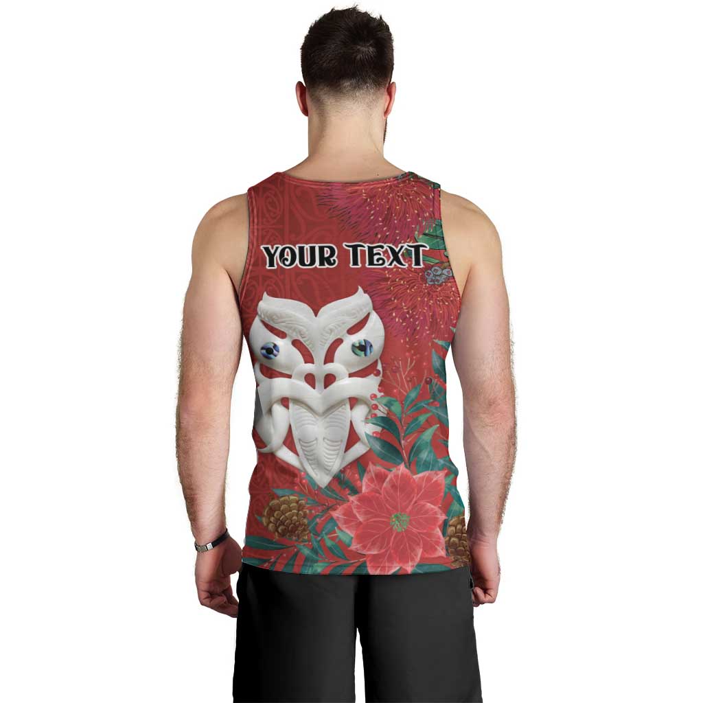 Maori Wheku Meri Kirihimete Personalised Men Tank Top All Red Indigenous Maori Motif - Aussie Hoodie