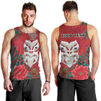 Maori Wheku Meri Kirihimete Personalised Men Tank Top All Red Indigenous Maori Motif - Aussie Hoodie