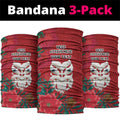 Maori Wheku Meri Kirihimete Personalised Neck Gaiter All Red Indigenous Maori Motif - Aussie Hoodie