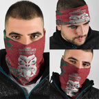 Maori Wheku Meri Kirihimete Personalised Neck Gaiter All Red Indigenous Maori Motif - Aussie Hoodie