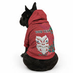 Maori Wheku Meri Kirihimete Personalised Pet Hoodie All Red Indigenous Maori Motif