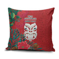 Maori Wheku Meri Kirihimete Personalised Pillow Cover All Red Indigenous Maori Motif - Aussie Hoodie