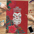 Maori Wheku Meri Kirihimete Personalised Puzzle All Red Indigenous Maori Motif - Aussie Hoodie
