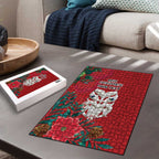 Maori Wheku Meri Kirihimete Personalised Puzzle All Red Indigenous Maori Motif - Aussie Hoodie