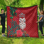 Maori Wheku Meri Kirihimete Personalised Quilt All Red Indigenous Maori Motif - Aussie Hoodie