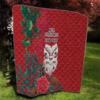 Maori Wheku Meri Kirihimete Personalised Quilt All Red Indigenous Maori Motif - Aussie Hoodie