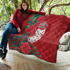Maori Wheku Meri Kirihimete Personalised Quilt All Red Indigenous Maori Motif - Aussie Hoodie