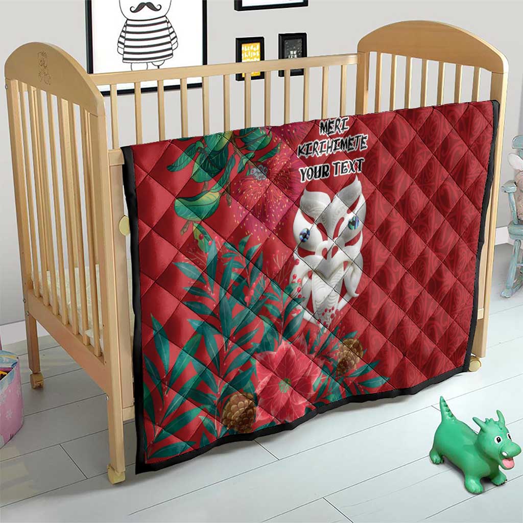 Maori Wheku Meri Kirihimete Personalised Quilt All Red Indigenous Maori Motif - Aussie Hoodie