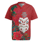 Maori Wheku Meri Kirihimete Personalised Rugby Jersey All Red Indigenous Maori Motif - Aussie Hoodie