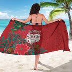 Maori Wheku Meri Kirihimete Personalised Sarong All Red Indigenous Maori Motif - Aussie Hoodie