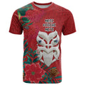 Maori Wheku Meri Kirihimete Personalised T Shirt All Red Indigenous Maori Motif - Aussie Hoodie