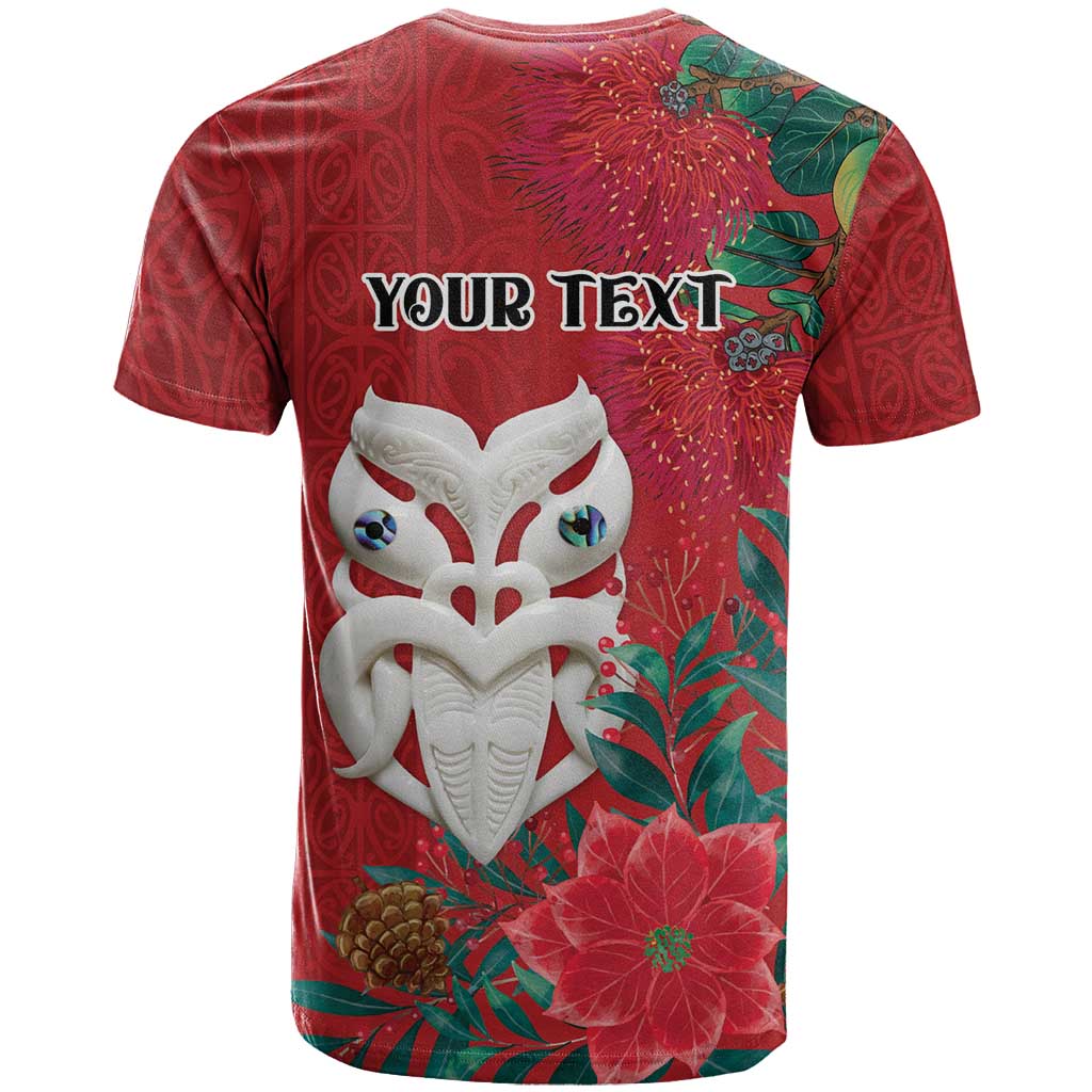 Maori Wheku Meri Kirihimete Personalised T Shirt All Red Indigenous Maori Motif - Aussie Hoodie