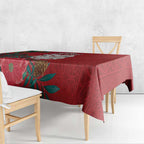 Maori Wheku Meri Kirihimete Personalised Tablecloth All Red Indigenous Maori Motif - Aussie Hoodie