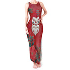 Maori Wheku Meri Kirihimete Personalised Tank Maxi Dress All Red Indigenous Maori Motif - Aussie Hoodie