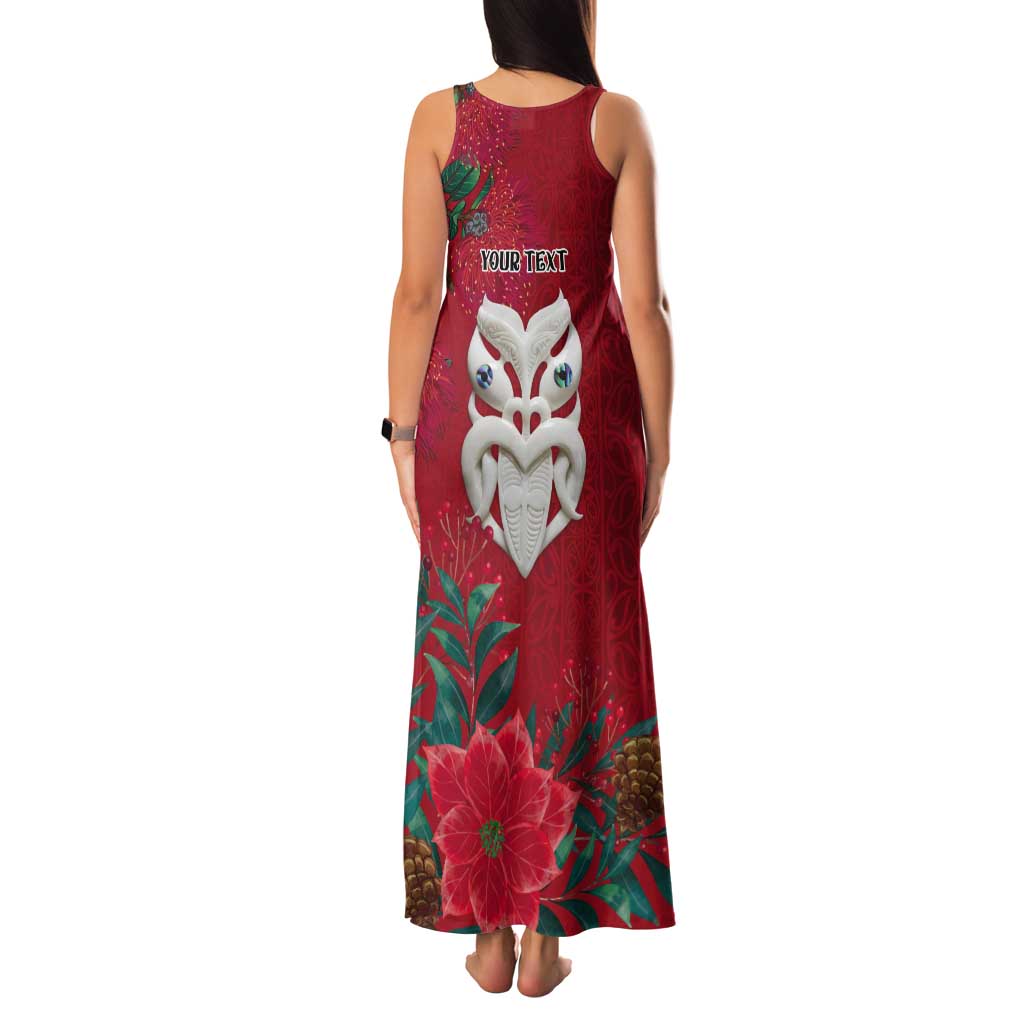 Maori Wheku Meri Kirihimete Personalised Tank Maxi Dress All Red Indigenous Maori Motif - Aussie Hoodie
