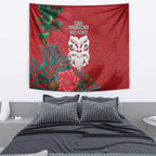 Maori Wheku Meri Kirihimete Personalised Tapestry All Red Indigenous Maori Motif - Aussie Hoodie