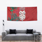 Maori Wheku Meri Kirihimete Personalised Tapestry All Red Indigenous Maori Motif - Aussie Hoodie