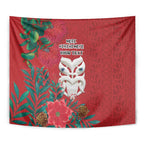 Maori Wheku Meri Kirihimete Personalised Tapestry All Red Indigenous Maori Motif - Aussie Hoodie
