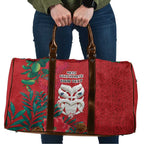Maori Wheku Meri Kirihimete Personalised Travel Bag All Red Indigenous Maori Motif - Aussie Hoodie