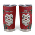 Maori Wheku Meri Kirihimete Personalised Tumbler Cup All Red Indigenous Maori Motif - Aussie Hoodie
