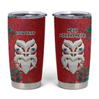 Maori Wheku Meri Kirihimete Personalised Tumbler Cup All Red Indigenous Maori Motif - Aussie Hoodie