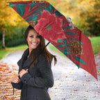 Maori Wheku Meri Kirihimete Personalised Umbrella All Red Indigenous Maori Motif - Aussie Hoodie