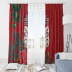Maori Wheku Meri Kirihimete Personalised Window Curtain All Red Indigenous Maori Motif - Aussie Hoodie