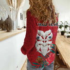 Maori Wheku Meri Kirihimete Personalised Women Casual Shirt All Red Indigenous Maori Motif - Aussie Hoodie