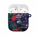 Tui Meri Kirihimete Personalised AirPods Case Pohutukawa Flowers Blue Motif - Aussie Hoodie