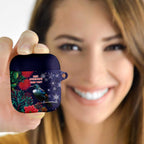 Tui Meri Kirihimete Personalised AirPods Case Pohutukawa Flowers Blue Motif - Aussie Hoodie