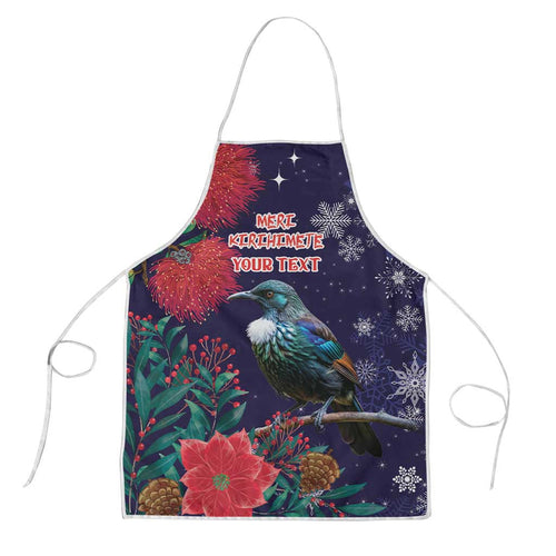 Tui Meri Kirihimete Personalised Apron Pohutukawa Flowers Blue Motif - Aussie Hoodie