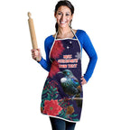 Tui Meri Kirihimete Personalised Apron Pohutukawa Flowers Blue Motif - Aussie Hoodie
