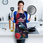 Tui Meri Kirihimete Personalised Apron Pohutukawa Flowers Blue Motif - Aussie Hoodie