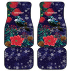 Tui Meri Kirihimete Personalised Car Mats Pohutukawa Flowers Blue Motif - Aussie Hoodie