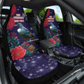 Tui Meri Kirihimete Personalised Car Seat Cover Pohutukawa Flowers Blue Motif - Aussie Hoodie