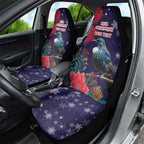 Tui Meri Kirihimete Personalised Car Seat Cover Pohutukawa Flowers Blue Motif - Aussie Hoodie