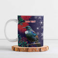 Tui Meri Kirihimete Personalised Ceramic Mug Pohutukawa Flowers Blue Motif - Aussie Hoodie