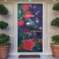 Tui Meri Kirihimete Personalised Door Cover Pohutukawa Flowers Blue Motif - Aussie Hoodie