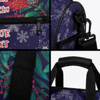 Tui Meri Kirihimete Personalised Duffle Bag Pohutukawa Flowers Blue Motif