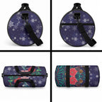 Tui Meri Kirihimete Personalised Duffle Bag Pohutukawa Flowers Blue Motif