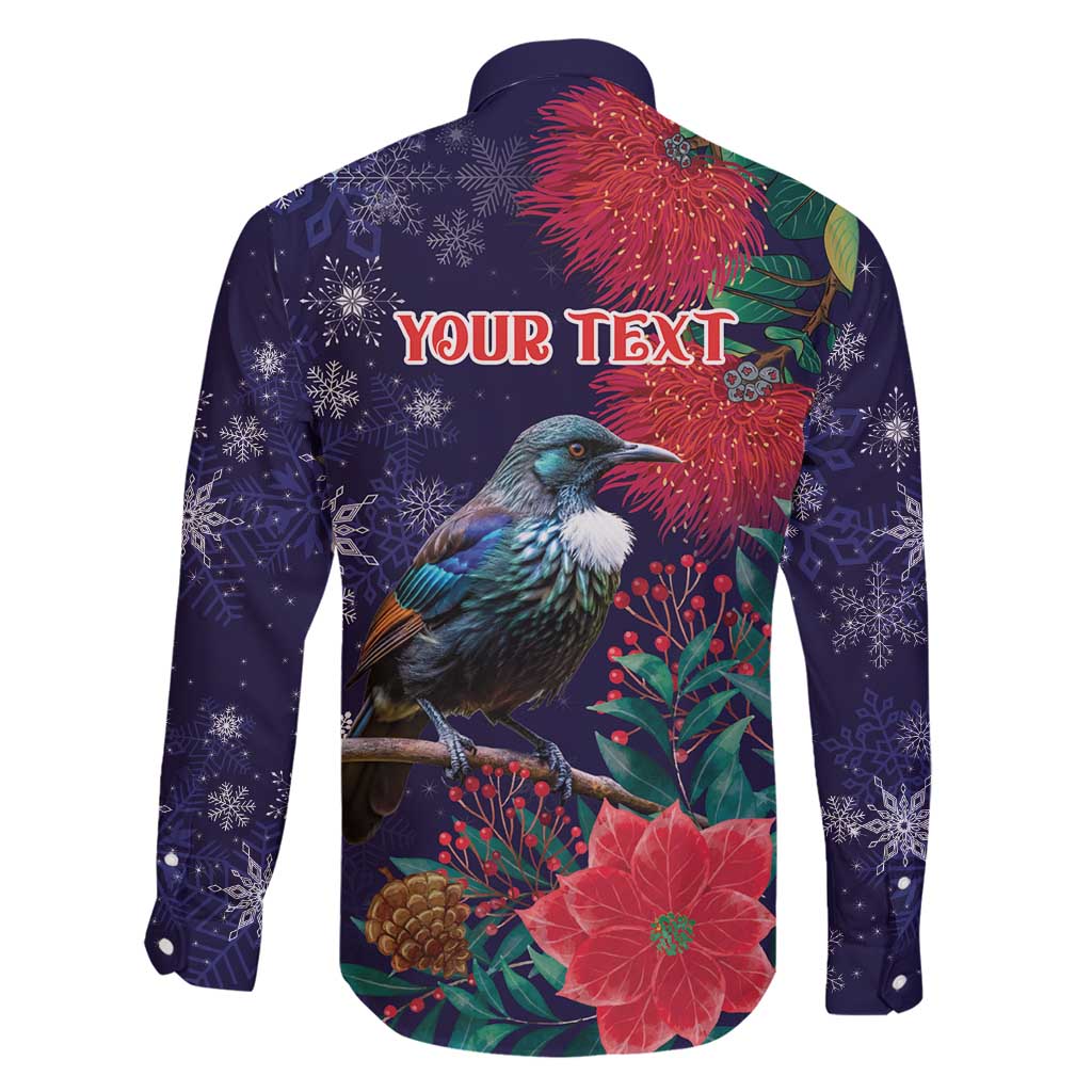 Tui Meri Kirihimete Personalised Family Matching Mermaid Dress and Hawaiian Shirt Pohutukawa Flowers Blue Motif - Aussie Hoodie