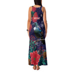 Tui Meri Kirihimete Personalised Family Matching Tank Maxi Dress and Hawaiian Shirt Pohutukawa Flowers Blue Motif - Aussie Hoodie