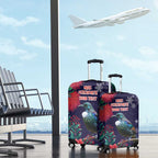 Tui Meri Kirihimete Personalised Luggage Cover Pohutukawa Flowers Blue Motif - Aussie Hoodie