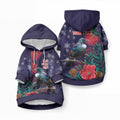 Tui Meri Kirihimete Personalised Pet Hoodie Pohutukawa Flowers Blue Motif