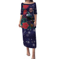 Tui Meri Kirihimete Personalised Puletasi Pohutukawa Flowers Blue Motif - Aussie Hoodie