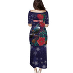 Tui Meri Kirihimete Personalised Puletasi Pohutukawa Flowers Blue Motif - Aussie Hoodie